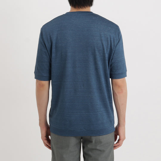 リネンジャージー テーラード Tシャツ ブルー