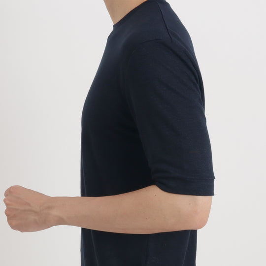 リネンジャージー テーラード Tシャツ ネイビー