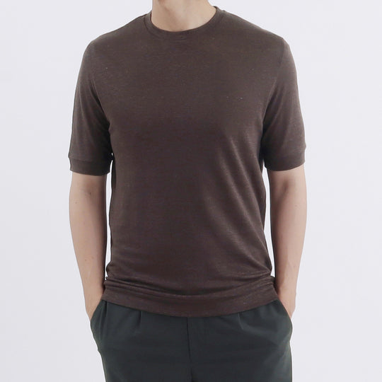 リネンジャージー テーラード Tシャツ オーク