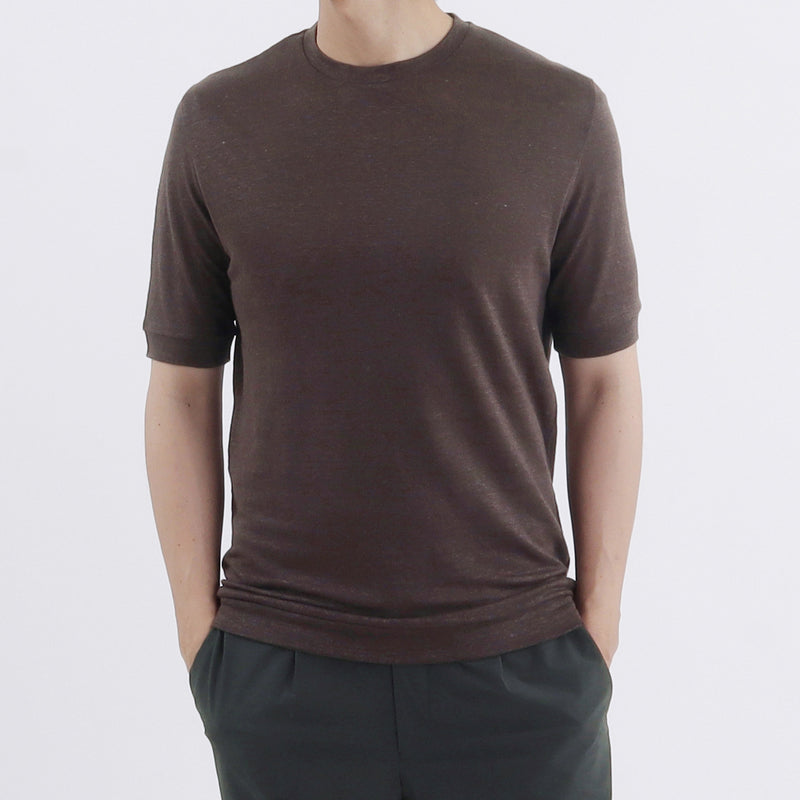 リネンジャージー テーラード Tシャツ オーク