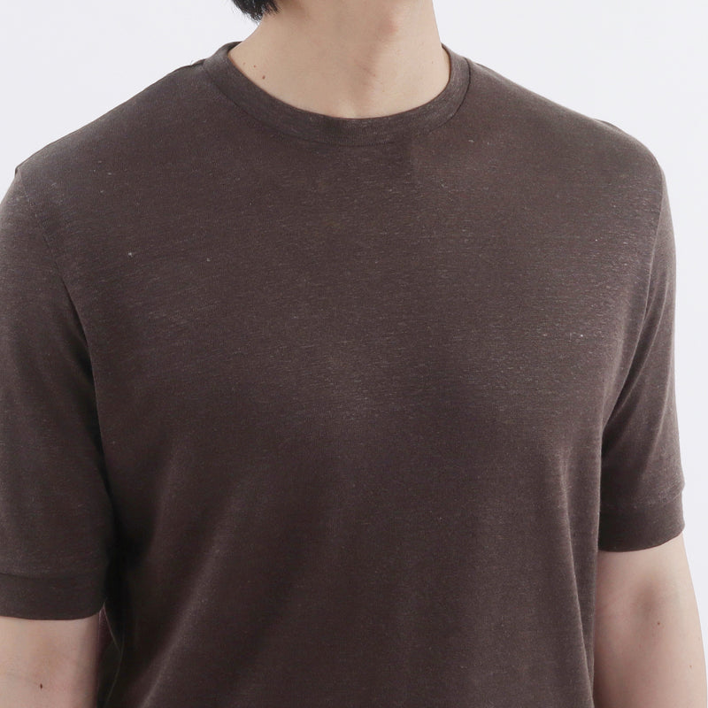 リネンジャージー テーラード Tシャツ オーク