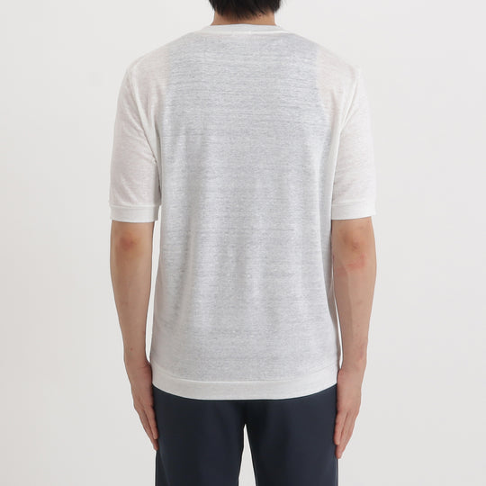 リネンジャージー テーラード Tシャツ ホワイト