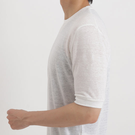 リネンジャージー テーラード Tシャツ ホワイト