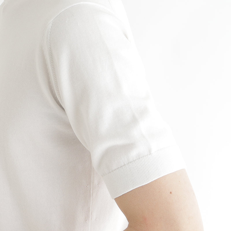 SUVIN PLATINUMモックネック ニットTシャツ ホワイト – MINIMAL 