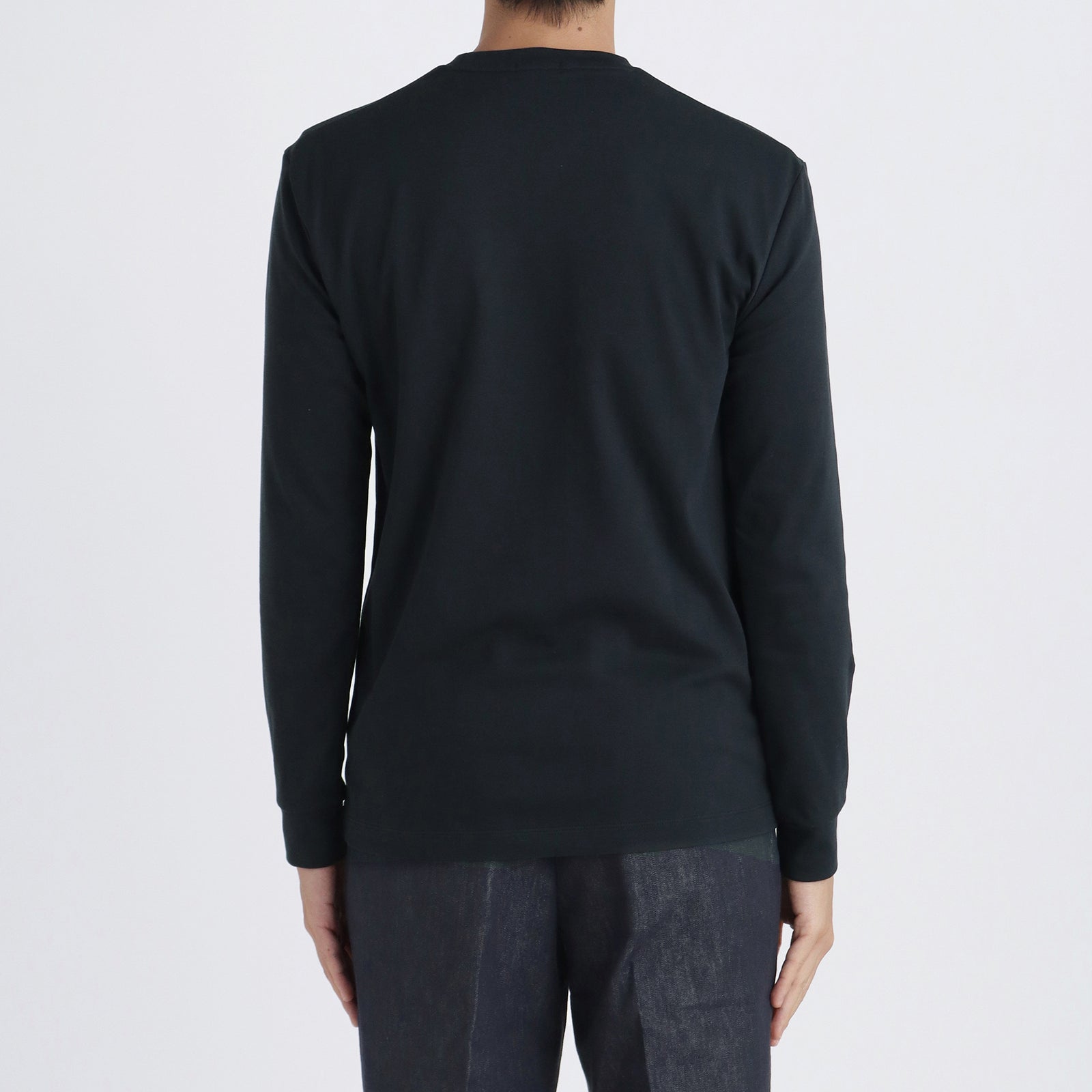 リニューアルモデル】SUVIN PLATINUM テーラード長袖Tシャツ ネイビー