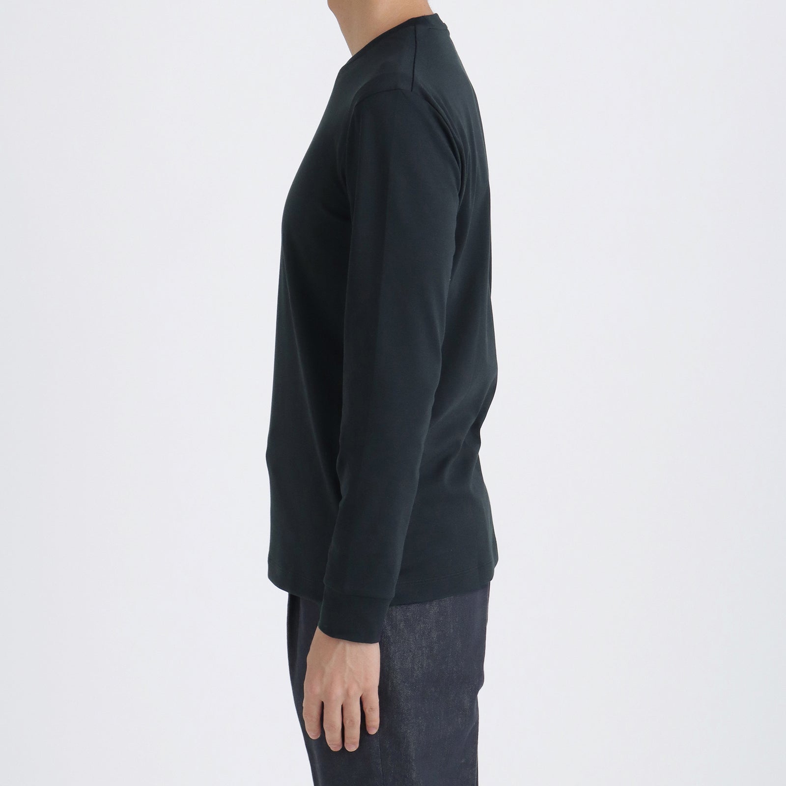 リニューアルモデル】SUVIN PLATINUM テーラード長袖Tシャツ ネイビー 