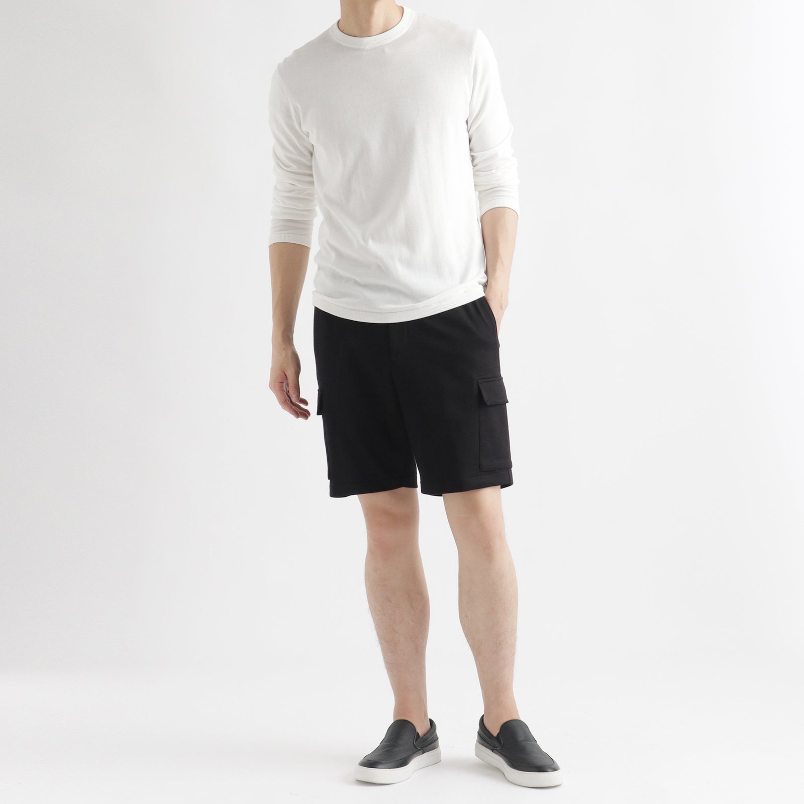 ＋CLOTHET Smooth Terry カーゴショートパンツ黒 Smooth Terry カーゴショートパンツ | ＋CLOTHET ONLINE