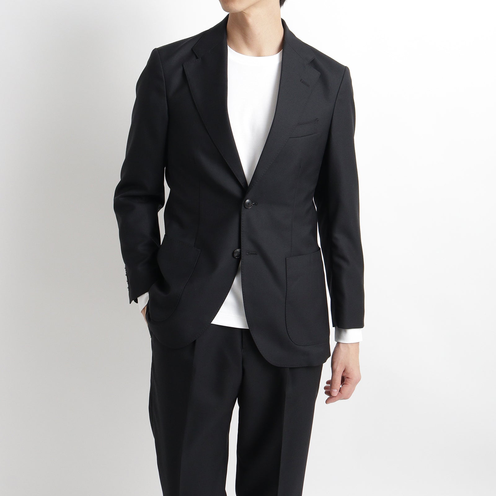 TECH WOOLウォッシャブルジャケット Twill Tailored Jacket 【TECHWOOL®】ウォッシャブルツイル ブラック