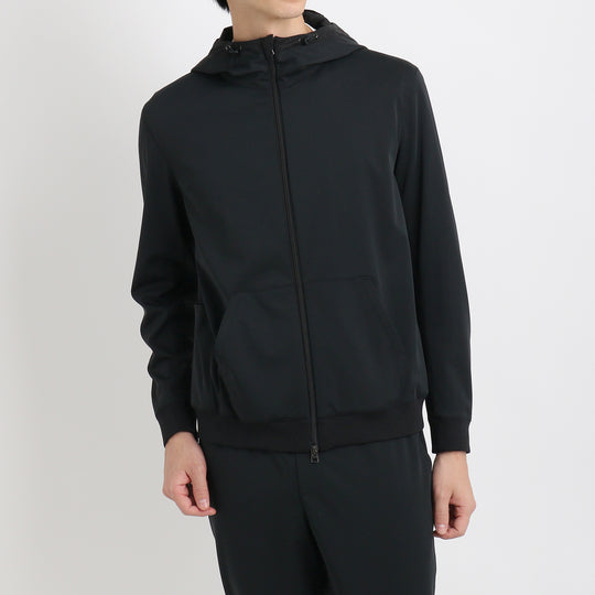 マットツイスト ジップアップ フーディー ブラック