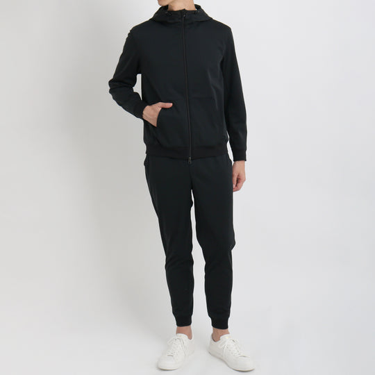 マットツイスト ジップアップ フーディー ブラック