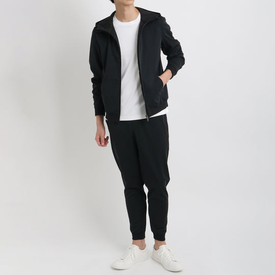 マットツイスト ジップアップ フーディー ブラック