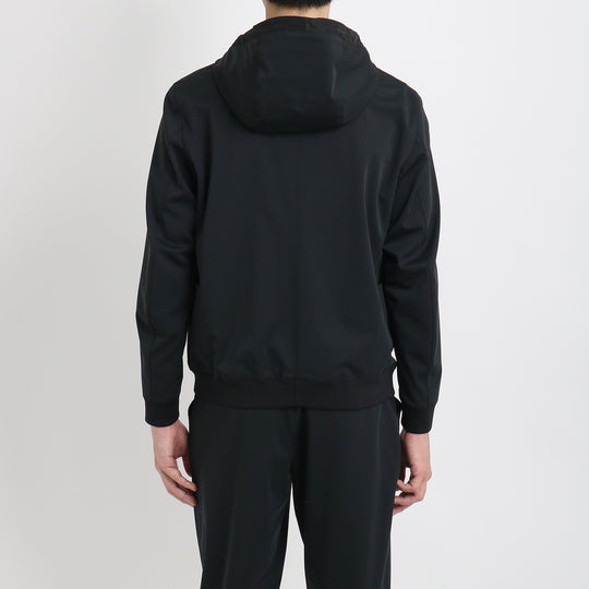 マットツイスト ジップアップ フーディー ブラック