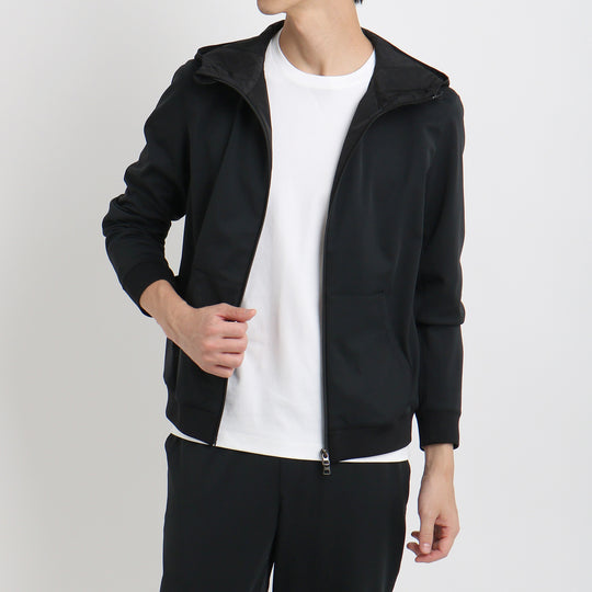 マットツイスト ジップアップ フーディー ブラック