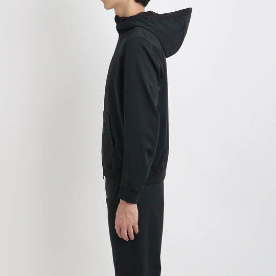 マットツイスト ジップアップ フーディー ブラック