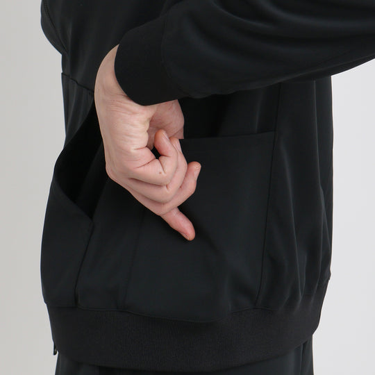 マットツイスト ジップアップ フーディー ブラック