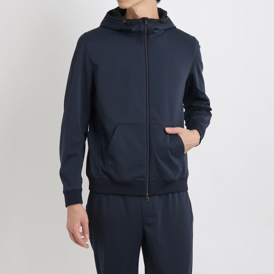 マットツイスト ジップアップ フーディー ネイビー