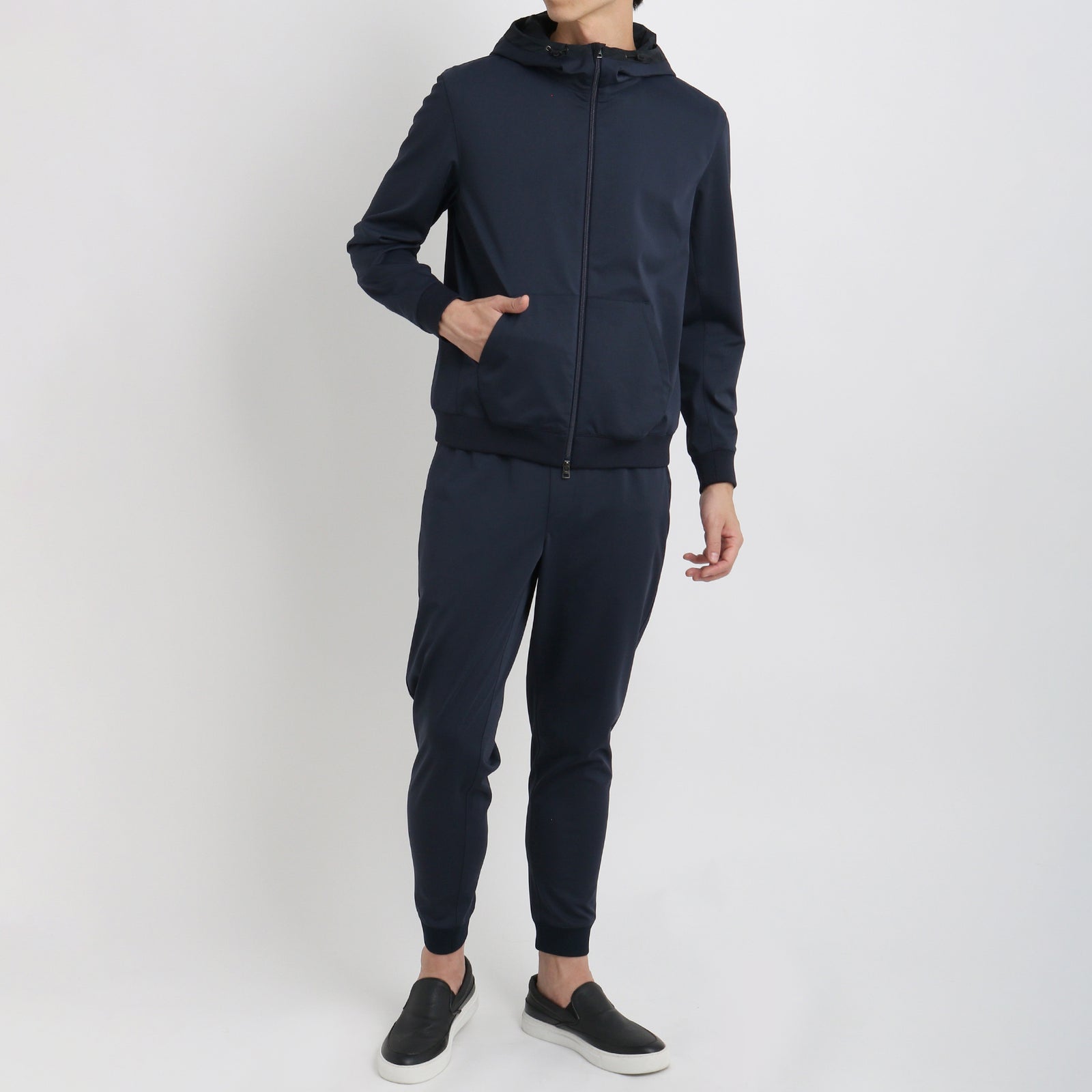 マットツイスト ジップアップ フーディー ネイビー – MINIMAL WARDROBE