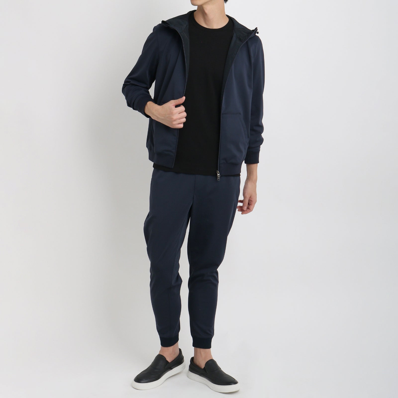マットツイスト ジップアップ フーディー ネイビー – MINIMAL WARDROBE
