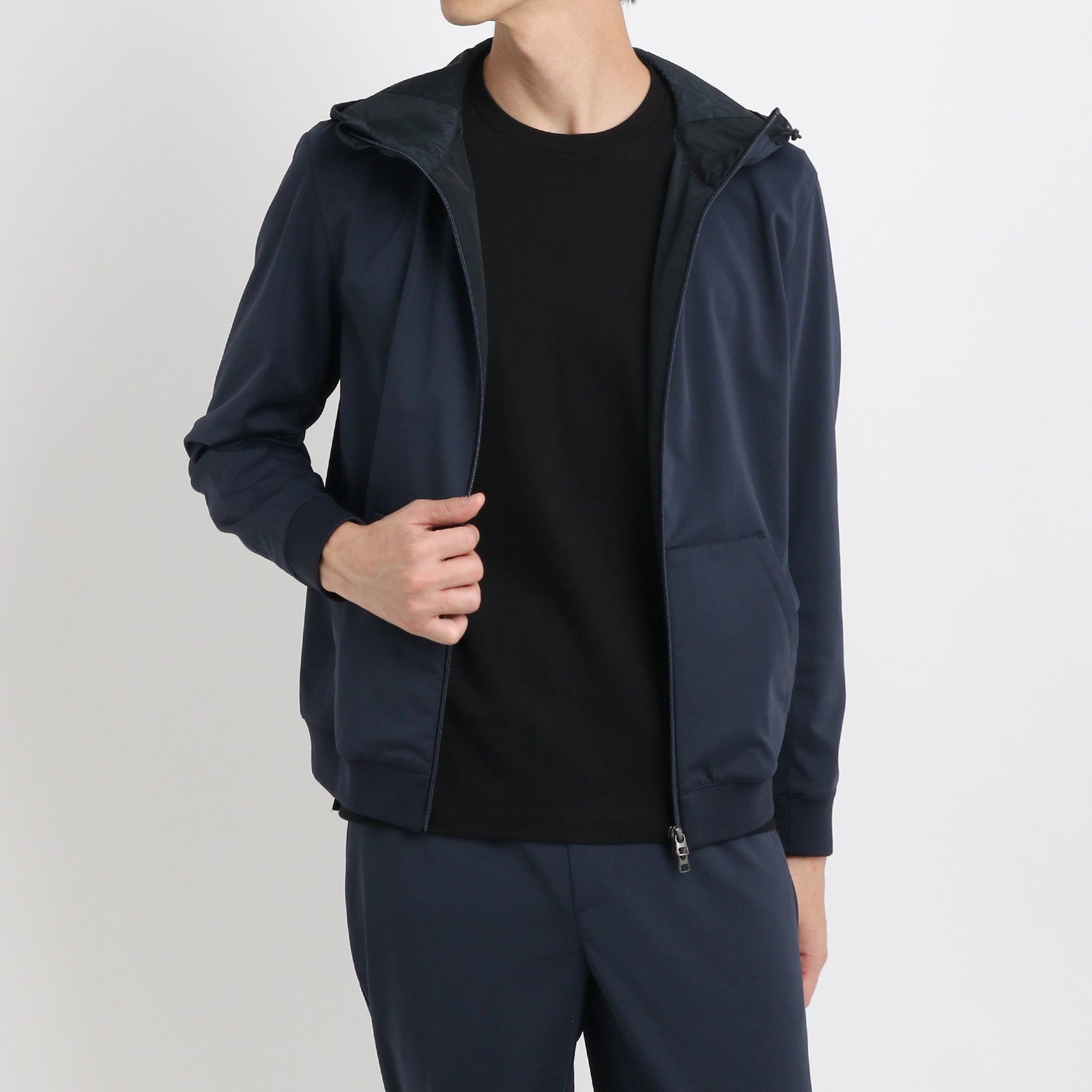 マットツイスト ジップアップ フーディー ネイビー – MINIMAL WARDROBE