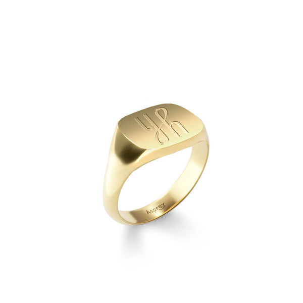 【干場愛用】クッション シグネットリング 18K Yellow Gold