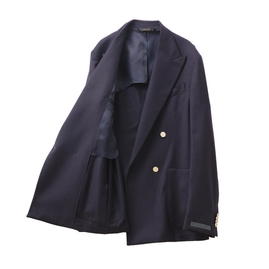 BOLGHERI ウール カシミヤ ダブル 4B ジャケット（Setup 可能モデル） ネイビー