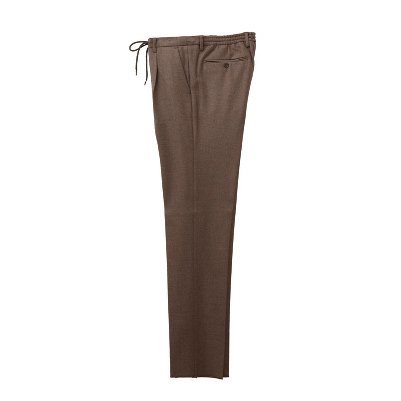 干場別注 Loro Piana ウール 1プリーツ イージー パンツ（PROCIDA） ブラウン