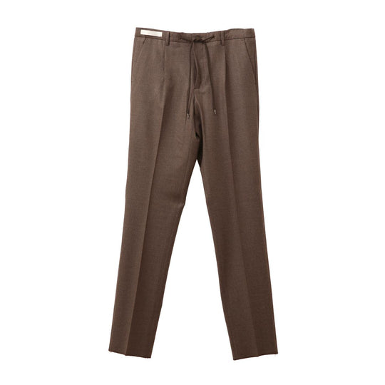 干場別注 Loro Piana ウール 1プリーツ イージー パンツ（PROCIDA） ブラウン