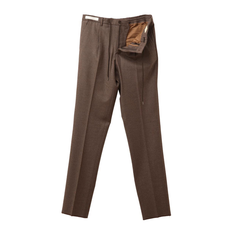干場別注 Loro Piana ウール 1プリーツ イージー パンツ（PROCIDA） ブラウン