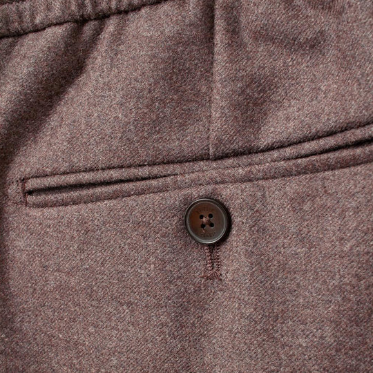 干場別注 Loro Piana ウール 1プリーツ イージー パンツ（PROCIDA） ブラウン