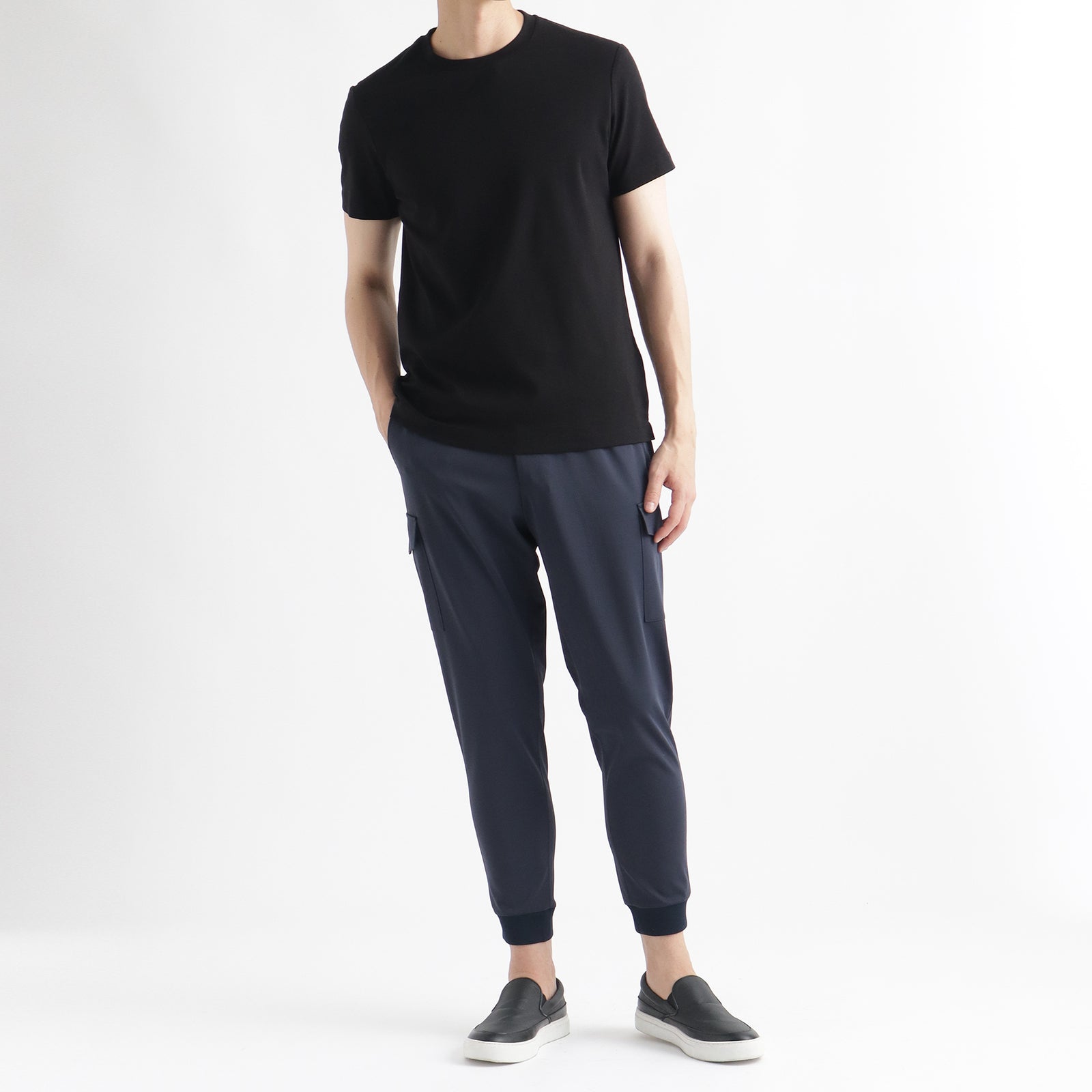 クロスクローゼット　マットツイストダブルジャージ　スラックス　ネイビー　サイズ2 マットツイスト ジョガーパンツ ネイビー | ＋CLOTHET ONLINE
