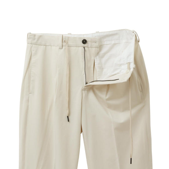 干場別注 ライトストレッチジャージ ワンプリーツイージーパンツ オフホワイト