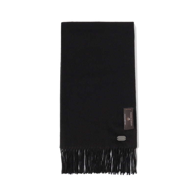 100%シルクマフラーブラック TESSITURA DI NOVARA製(Ermenegildo Zegnaグループ)