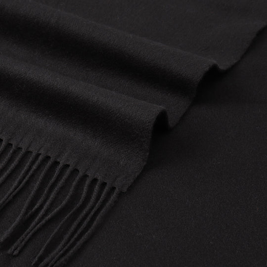 100%シルクマフラーブラック TESSITURA DI NOVARA製(Ermenegildo Zegnaグループ)