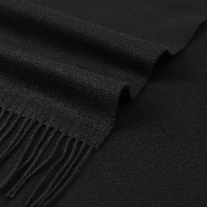 100%シルクマフラーブラック TESSITURA DI NOVARA製(Ermenegildo Zegnaグループ)