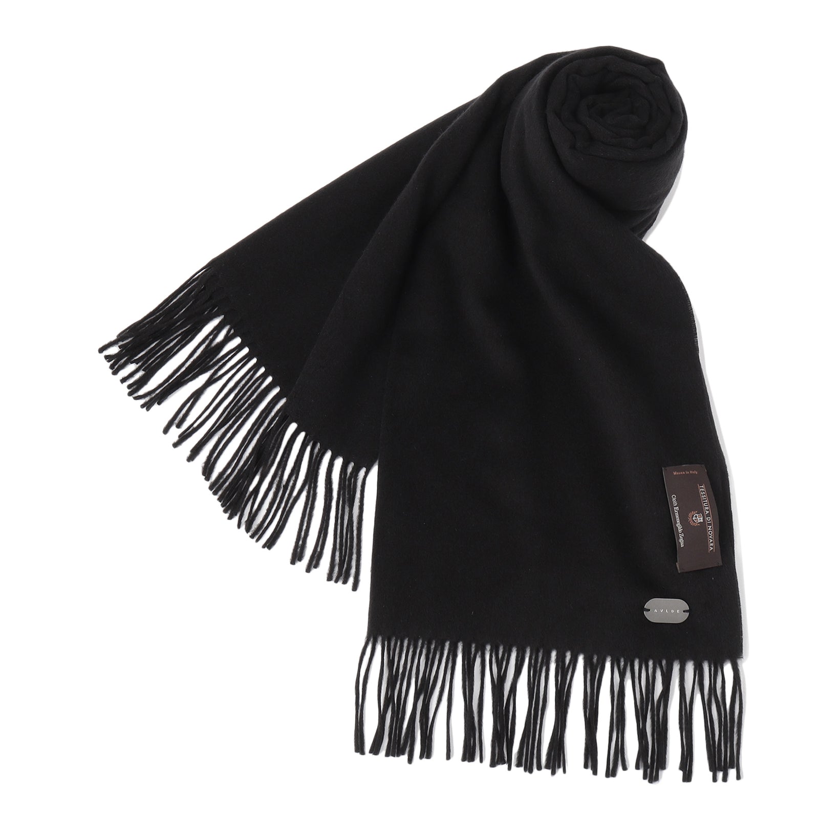 100%シルクマフラーブラック TESSITURA DI NOVARA製(Ermenegildo Zegna