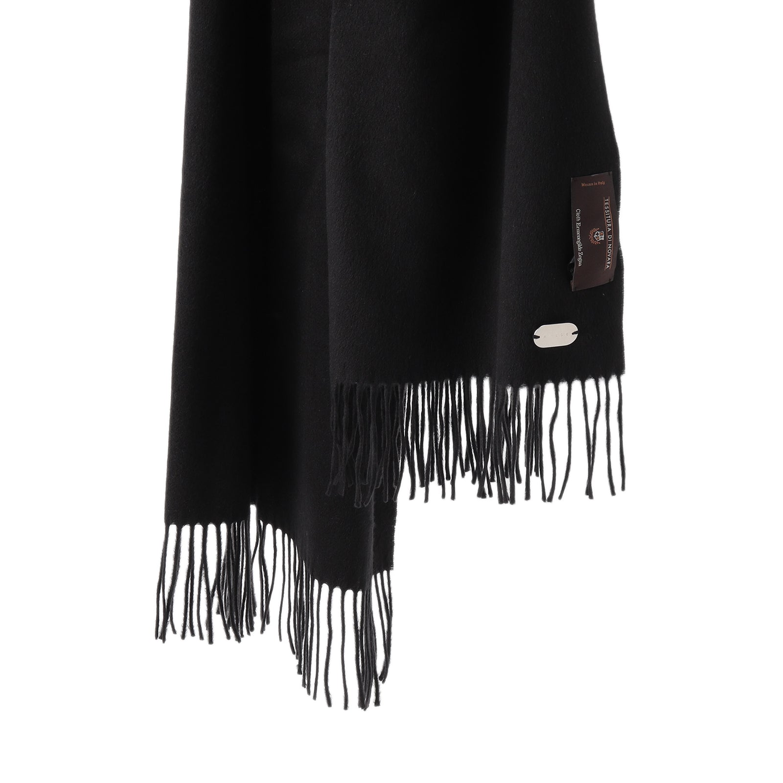 100%シルクマフラーブラック TESSITURA DI NOVARA製(Ermenegildo Zegna