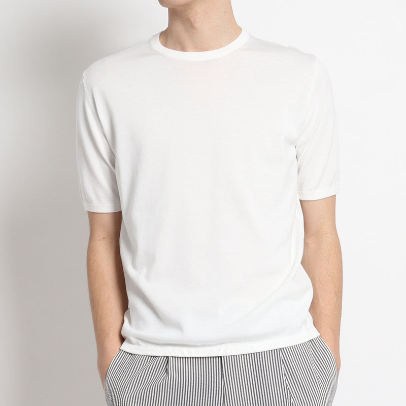 SUVIN PLATINUM<br>ニットTシャツ ホワイト
