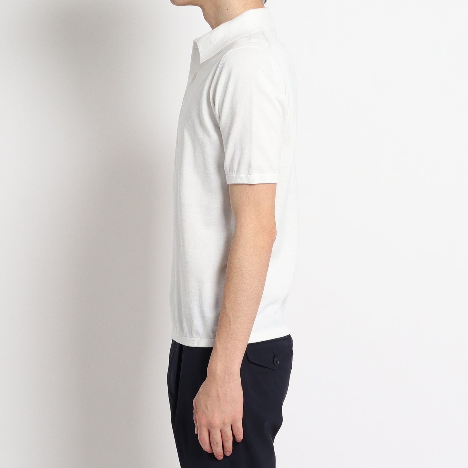 SUVIN PLATINUM ニットポロシャツ ホワイト – MINIMAL WARDROBE