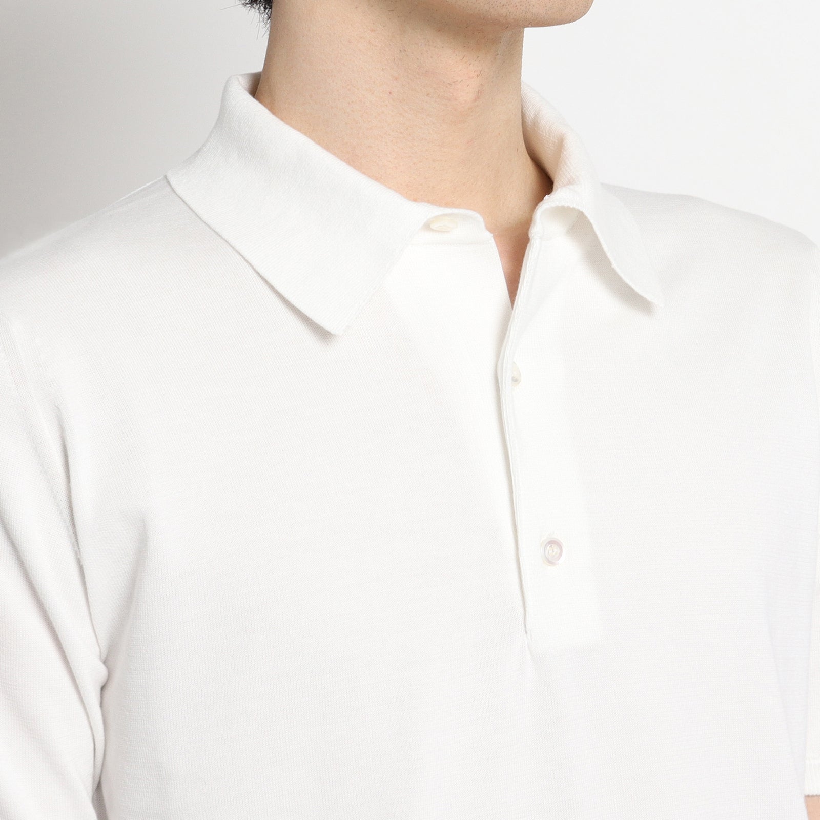 SUVIN PLATINUM ニットポロシャツ ホワイト – MINIMAL WARDROBE
