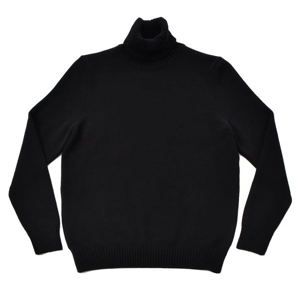 【数量限定受注販売】<br>tradi:カシミアシルク天竺オフタートル ブラック