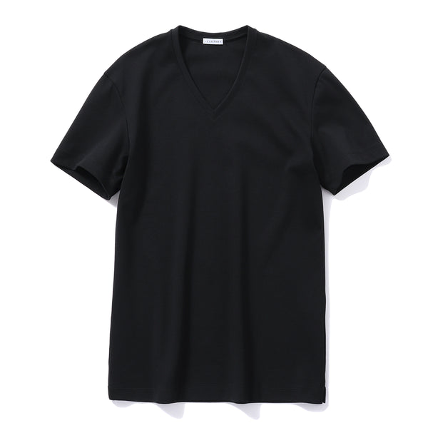 【干場着用モデル】<br>SUVIN PLATINUM<br>VネックTシャツ ブラック