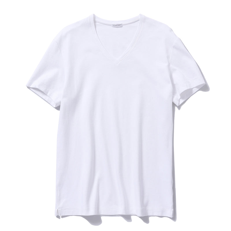 SUVIN PLATINUM<br>Vネック Tシャツ ホワイト