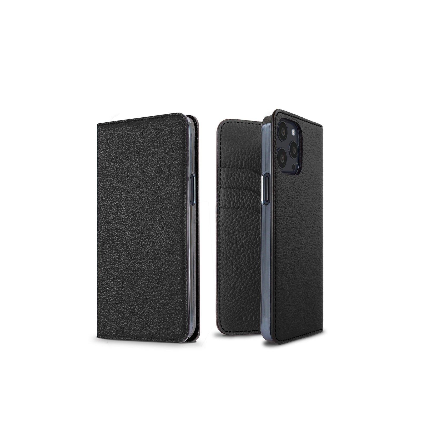 ダイアリーケース(iPhone 13 Pro) シュリンクレザー ブラック