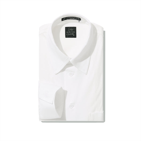 【YOHJI YAMAMOTO COSTUME D‘HOMME × INDUSTYLE TOKYO】4Dドレスシャツ ホワイトスムースファブリック