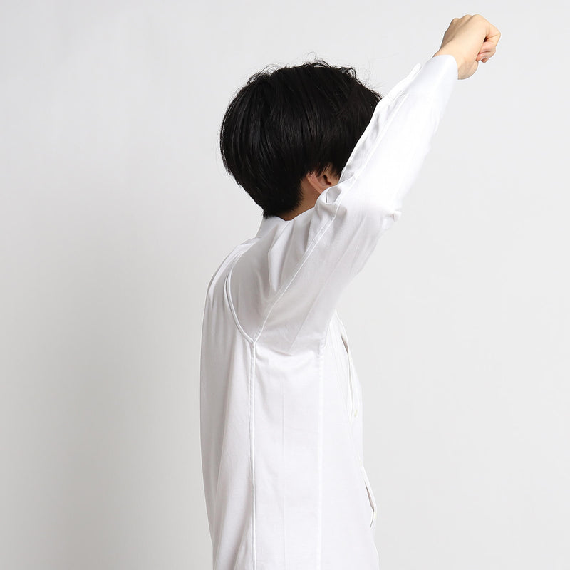 【干場義雅監修デザイン】4Dドレスシャツ Albiniスムース ホワイト