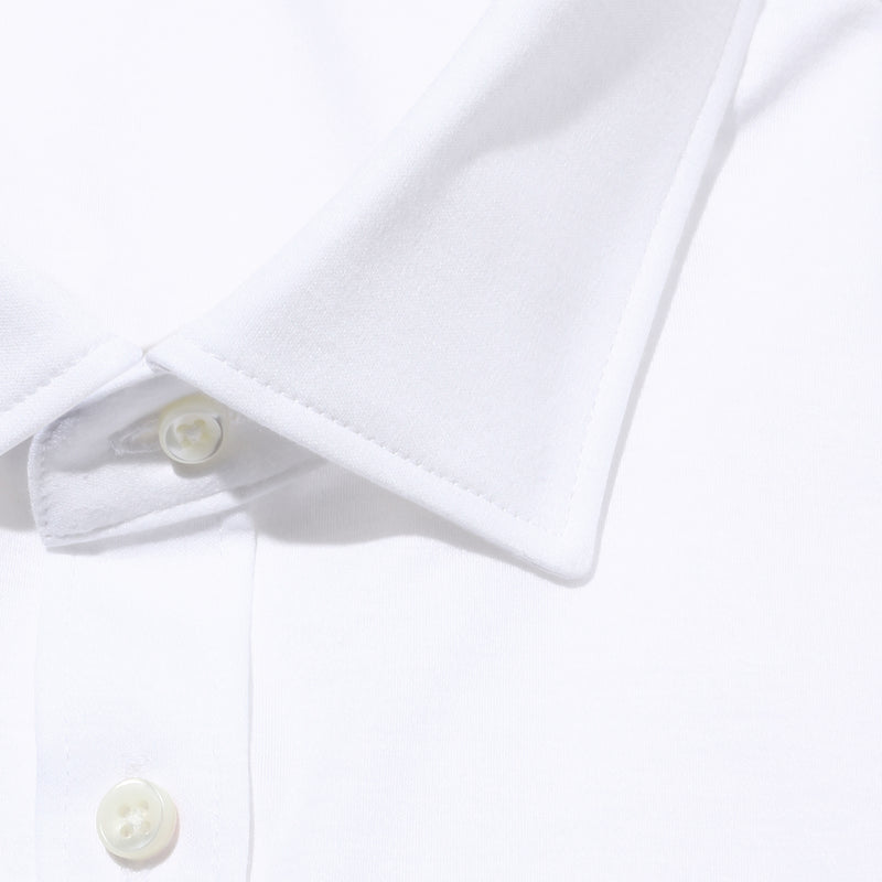 【干場監修デザイン】4Dドレスシャツ Albiniスムース ホワイト