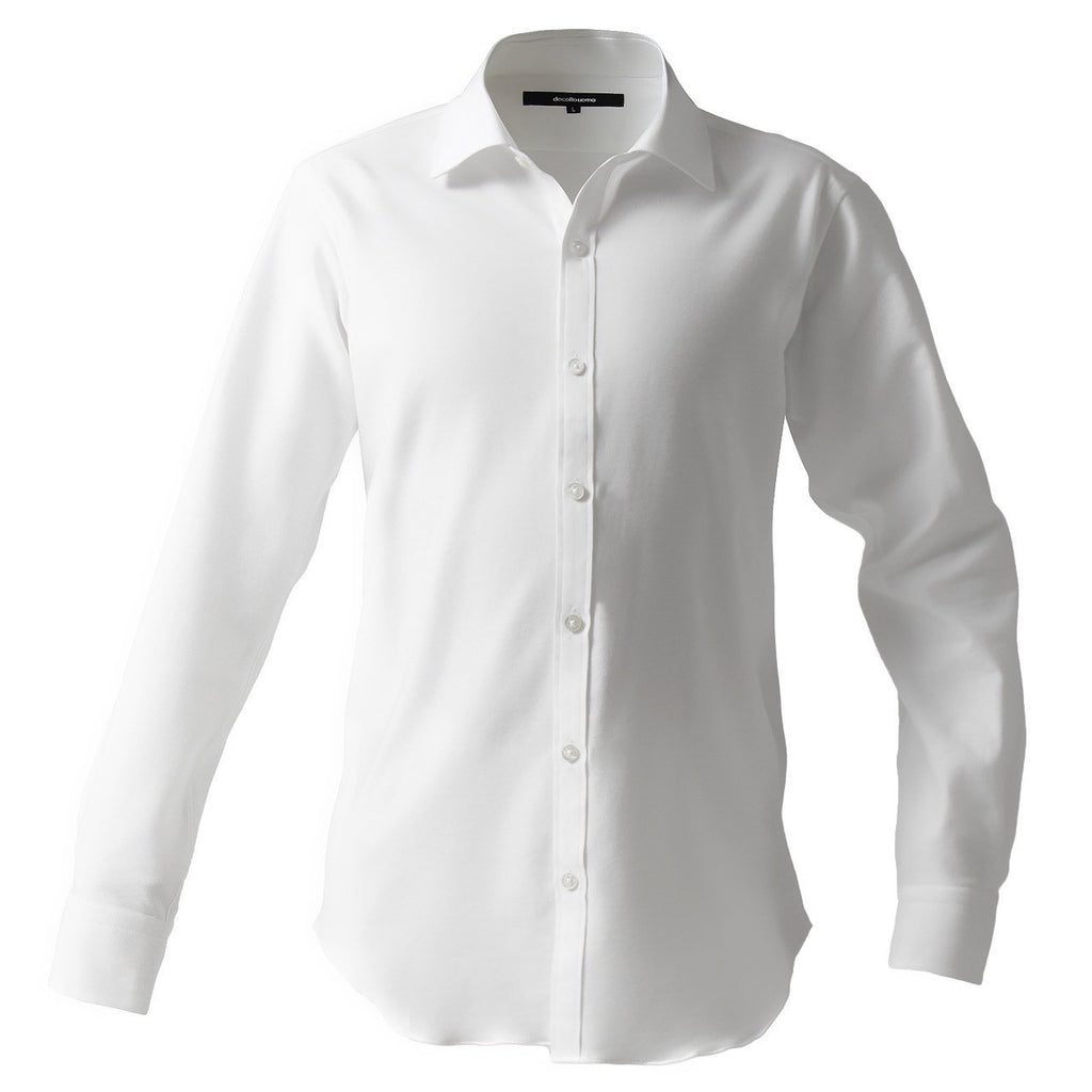 Knit dress shirts _standard type_ White – MINIMAL WARDROBE