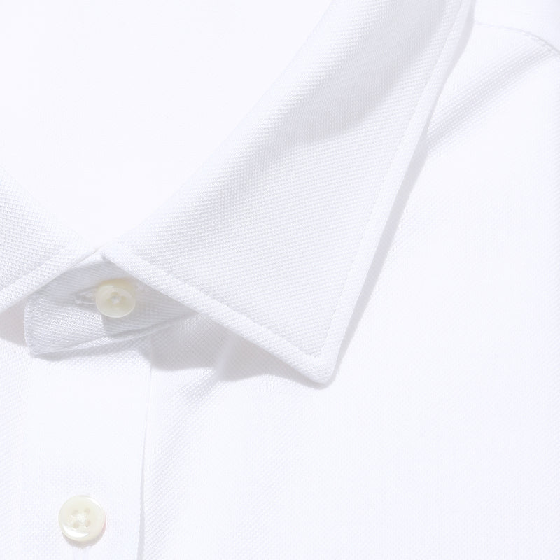 【干場義雅監修デザイン】4Dドレスシャツ Albini鹿の子 ホワイト