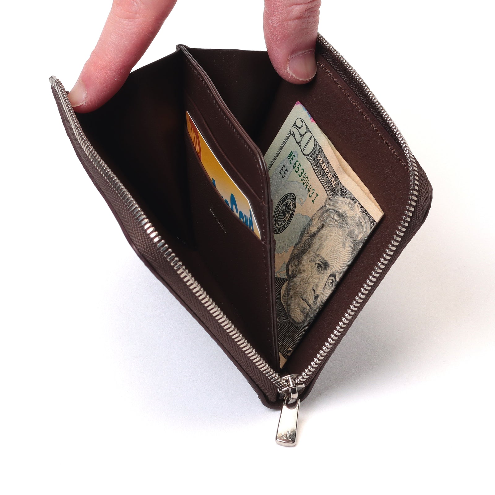 リザード ショートジップウォレット ダークブラウン – MINIMAL WARDROBE