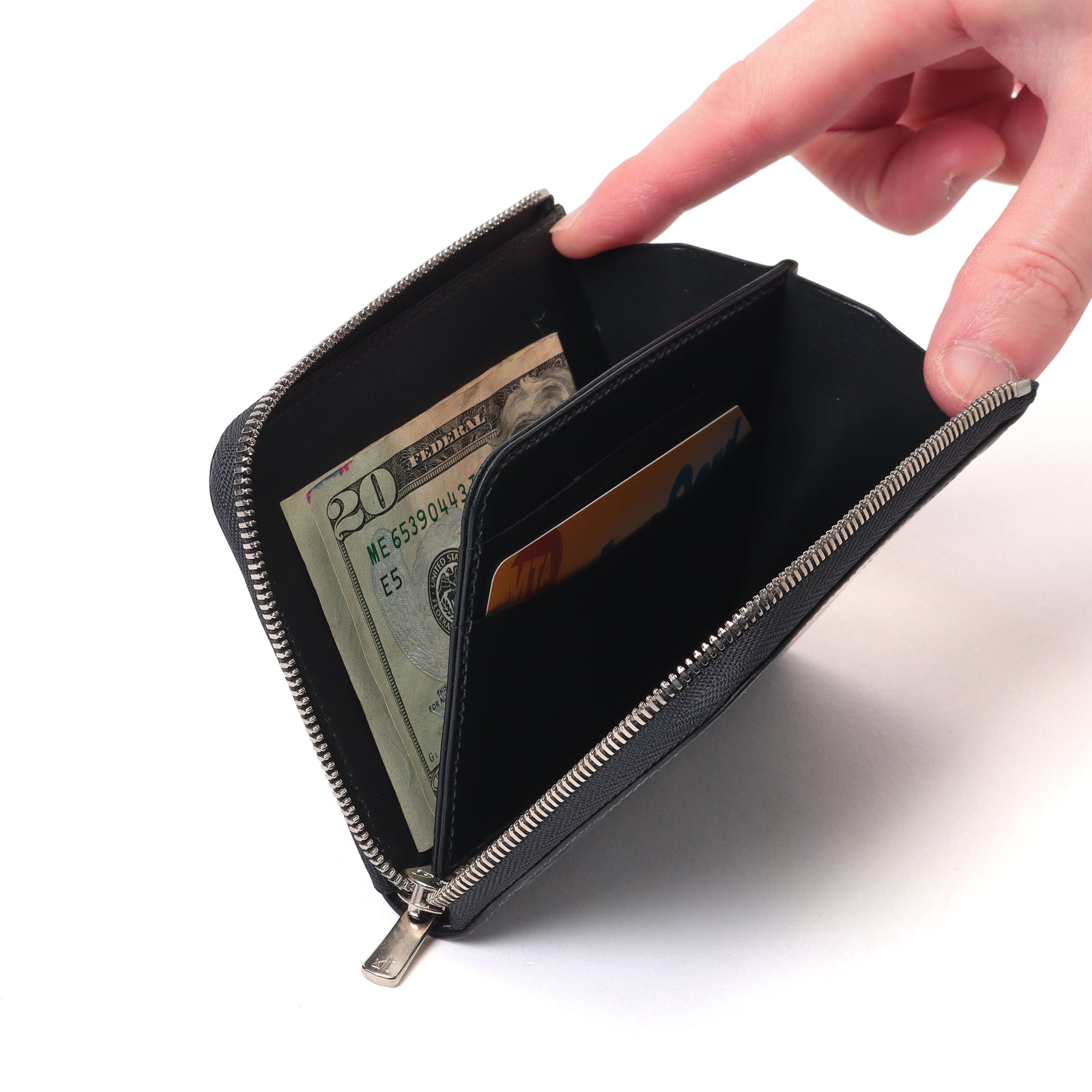 ブライドルレザー ショートジップウォレット ネイビー – MINIMAL